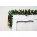 MagicHome karácsonyi füzér, díszített, piros, 180 cm