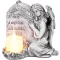 Sírdísz, MagicHome, angyal gyertyával, 12 x 8 x 12 cm, polirezin, 1 db LED, melegfehér, elemes (1 x LR44)