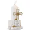 Sírdísz, MagicHome, kereszt gyertyával, 11,5 x 11,5 x 18 cm, polirezin, 1 db LED, melegfehér, elemes (2 x AA)