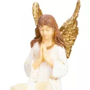 Sírdísz, MagicHome, angyal gyertyával, 10,5 x 14 x 20 cm, polirezin, 1 db LED, melegfehér, elemes (1 x CR2032)