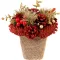 MagicHome karácsonyi ikebana, természetes, piros, 17x17 cm