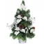 MagicHome műfenyő, díszített, ezüst, levelekkel, 40 cm
