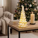 Műfenyő, MagicHome Vianoce, 34 cm, 15 LED, melegfehér, beltéri, asztali elhelyezésre, elemes (2 db AA)