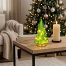 Műfenyő, MagicHome Vianoce, 34 cm, 12 LED, melegfehér, beltéri, asztali elhelyezésre, elemes (2 db AA)