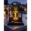 Napelemes sírdísz, MagicHome, gyertya forma, 17 x 15 x 21 cm, festett fém, 1 db LED, melegfehér