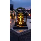 Napelemes sírdísz, MagicHome, gyertya forma, 17 x 15 x 21 cm, festett fém, 1 db LED, melegfehér