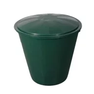   Esővízgyűjtő, ECOTANK, 300 l, zöld, kerek, műanyag, tetővel, csappal