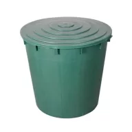   Esővízgyűjtő, ECOTANK, 500 l, zöld, kerek, tetővel, csappal, műanyag