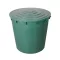 Esővízgyűjtő, ECOTANK, 500 l, zöld, kerek, tetővel, csappal, műanyag