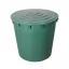 Esővízgyűjtő, ECOTANK, 500 l, zöld, kerek, tetővel, csappal, műanyag