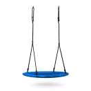 Fészekhinta, Neo-Sport Swingo, fekete/kék, átmérő: 115 cm, vízálló, állítható kötélmagasság: 137-179 cm, acél váz, párnázott, Oxford 600D poliészter, teherbírás: 150 kg, kerek