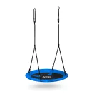 Fészekhinta, Neo-Sport Swingo, fekete/kék, átmérő: 105 cm, vízálló, állítható kötélmagasság: 137-179 cm, acél váz, párnázott, Oxford 600D poliészter, teherbírás: 150 kg, kerek