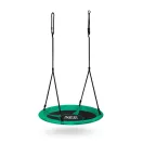 Fészekhinta, Neo-Sport Swingo, fekete/zöld, átmérő: 105 cm, vízálló, állítható kötélmagasság: 137-179 cm, acél váz, párnázott, Oxford 600D poliészter, teherbírás: 150 kg, kerek