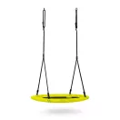 Fészekhinta, Neo-Sport Swingo, fekete/sárga, átmérő: 105 cm, vízálló, állítható kötélmagasság: 137-179 cm, acél váz, párnázott, Oxford 600D poliészter, teherbírás: 150 kg, kerek