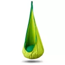Gyerek függőfotel, Neo-Sport Kokon, zöld, átmérő: 55 cm, magasság: 140 cm, akasztóval, párnával, mosható, teherbírás: 80 kg