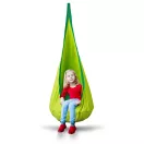 Gyerek függőfotel, Neo-Sport Kokon, zöld, átmérő: 55 cm, magasság: 140 cm, akasztóval, párnával, mosható, teherbírás: 80 kg