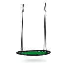 Fészekhinta, Neo-Sport Swingo, zöld/fekete, átmérő: 120 cm, vízálló, állítható kötélmagasság: 90-160 cm, acél váz, Oxford 600D poliészter, teherbírás: 150 kg, kerek