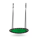 Fészekhinta, Neo-Sport Swingo, zöld/fekete, átmérő: 120 cm, vízálló, állítható kötélmagasság: 90-160 cm, acél váz, Oxford 600D poliészter, teherbírás: 150 kg, kerek