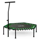 Fitnesz trambulin, Neo-Sport, fekete/zöld, átmérő: 127 cm, hatszögletű, magasság: 30 cm, állítható kapaszkodó, acél váz, 6 + 1 láb, 100 kg teherbírás, 42 db gumi
