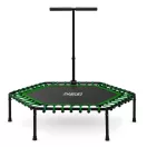 Fitnesz trambulin, Neo-Sport, fekete/zöld, átmérő: 127 cm, hatszögletű, magasság: 30 cm, állítható kapaszkodó, acél váz, 6 + 1 láb, 100 kg teherbírás, 42 db gumi
