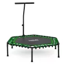 Fitnesz trambulin, Neo-Sport, fekete/zöld, átmérő: 127 cm, hatszögletű, magasság: 30 cm, állítható kapaszkodó, acél váz, 6 + 1 láb, 100 kg teherbírás, 42 db gumi
