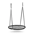 Fészekhinta, Neo-Sport NS-104, fekete, átmérő: 100 cm, vízálló, állítható kötélmagasság: 90-160 cm, acél váz, poliészter pókhálókötél, teherbírás: 150 kg, kerek