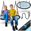 Fészekhinta, Neo-Sport NS-104, fekete/kék, átmérő: 100 cm, vízálló, állítható kötélmagasság: 90-160 cm, acél váz, poliészter pókhálókötél, teherbírás: 150 kg, kerek