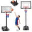 Kosárlabdapalánk, Neo-Sport NS-280, mobil, állítható, 150-210 cm magasság, szabadon álló, kerekekkel, acél váz, PVC palánk 82 x 59 cm, 38 cm gyűrű, 33 l tölthető talp (TE1280)