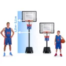Kosárlabdapalánk, Neo-Sport NS-280, mobil, állítható, 150-210 cm magasság, szabadon álló, kerekekkel, acél váz, PVC palánk 82 x 59 cm, 38 cm gyűrű, 33 l tölthető talp (TE1280)