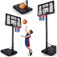   Kosárlabdapalánk, Neo-Sport NS-282, mobil, állítható, 135-305 cm magasság, szabadon álló, kerekekkel, acél váz, PVC palánk 110 x 75 cm, 45 cm gyűrű, 65 l tölthető talp (TE1282)