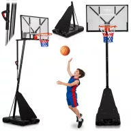   Kosárlabdapalánk, Neo-Sport NS-284, mobil, állítható, 160-305 cm magasság, szabadon álló, kerekekkel, acél váz, PVC palánk 110 x 70 cm, 45 cm gyűrű, 65 l tölthető talp (TE1284)