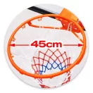 Kosárlabdapalánk, Neo-Sport NS-284, mobil, állítható, 160-305 cm magasság, szabadon álló, kerekekkel, acél váz, PVC palánk 110 x 70 cm, 45 cm gyűrű, 65 l tölthető talp (TE1284)