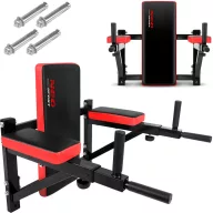   Húzódzkodó rúd, Neo-Sport NS-320, fekete/piros, 61, 5-73 x 69 x 60 cm, állítható távolság, 4 csúszásgátló markolat, megerősített acél, szerelőkészlettel (TE132000)