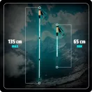 Túrabot, Neo-Sport NS-380, ezüst, alumínium, parafa és műanyag markolat, teleszkópos, 65 / 135 cm, 1 pár (TE138001)