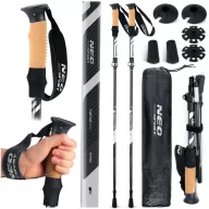  Túrabot, Neo-Sport NS-382, fekete/ezüst, alumínium, parafa és EVA hab markolat, teleszkópos, 85 / 130 cm, 1 pár (TE138200)