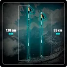 Túrabot, Neo-Sport NS-382, fekete/ezüst, alumínium, parafa és EVA hab markolat, teleszkópos, 85 / 130 cm, 1 pár (TE138200)