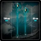 Túrabot, Neo-Sport NS-382, kék, alumínium, parafa és EVA hab markolat, teleszkópos, 85 / 130 cm, 1 pár (TE138201)