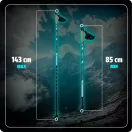Túrabot, Neo-Sport NS-383, fekete/ezüst, alumínium, parafa markolat, teleszkópos, 85 / 143 cm, 1 pár (TE138300)