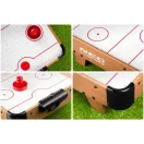 Léghoki asztal, Neo-Sport NS-421 Air Hockey, fehér, 61 x 32,5 x 14 cm, hordozható, légáram rendszer, 2 ütővel és 2 koronggal, analóg számláló, elemes (3 db AA)