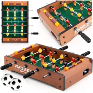   Csocsóasztal, Neo-Sport NS-439, zöld, gyerekeknek, 34,5 x 22 x 7 cm, hordozható, 12 játékos, 2 labda, 4 krómozott rúd, csúszásgátló fogantyúk, kézi számláló