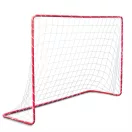 Futballkapu, Neo-Sport NS-450, 183 x 122 x 61 cm, piros keret, fehér PE háló, fém váz, időjárásálló, 4 db rögzítő, könnyű kivitel, szerszám nélkül összeszerelhető