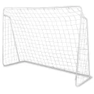 Futballkapu, Neo-Sport, 300 × 200 × 120 cm, fehér keret, fehér PE háló, fém váz, időjárásálló, 6 db rögzítő, könnyű kivitel, szerszám nélkül összeszerelhető