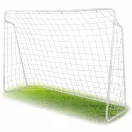 Futballkapu, Neo-Sport, 300 × 200 × 120 cm, fehér keret, fehér PE háló, fém váz, időjárásálló, 6 db rögzítő, könnyű kivitel, szerszám nélkül összeszerelhető