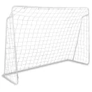 Futballkapu, Neo-Sport, 300 × 200 × 120 cm, fehér keret, fehér PE háló, fém váz, időjárásálló, 6 db rögzítő, könnyű kivitel, szerszám nélkül összeszerelhető