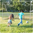 Futballkapu, Neo-Sport, 300 × 200 × 120 cm, fehér keret, fehér PE háló, fém váz, időjárásálló, 6 db rögzítő, könnyű kivitel, szerszám nélkül összeszerelhető