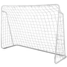 Futballkapu, Neo-Sport NS-457, 215 x 153 x 76 cm, fehér keret, fehér PE háló, fém váz, időjárásálló, 4 db rögzítő, könnyű kivitel, szerszám nélkül összeszerelhető