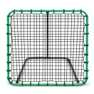 Visszapattanó futball edzőkapu, Neo-Sport, 100 x 100 cm, zöld keret, fekete PE háló, fém váz, időjárásálló, 4 db rögzítő