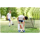 Visszapattanó futball edzőkapu, Neo-Sport, 100 x 100 cm, zöld keret, fekete PE háló, fém váz, időjárásálló, 4 db rögzítő