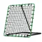 Visszapattanó futball edzőkapu, Neo-Sport, 120 x 120 cm, zöld keret, fekete PE háló, fém váz, időjárásálló, 4 db rögzítő