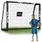 Futballkapu, Neo-Sport NS-462, 180 x 120 x 60 cm, fekete keret, fekete PE háló, fém váz, időjárásálló, keretvédő fedéllel, szerszám nélkül összeszerelhető